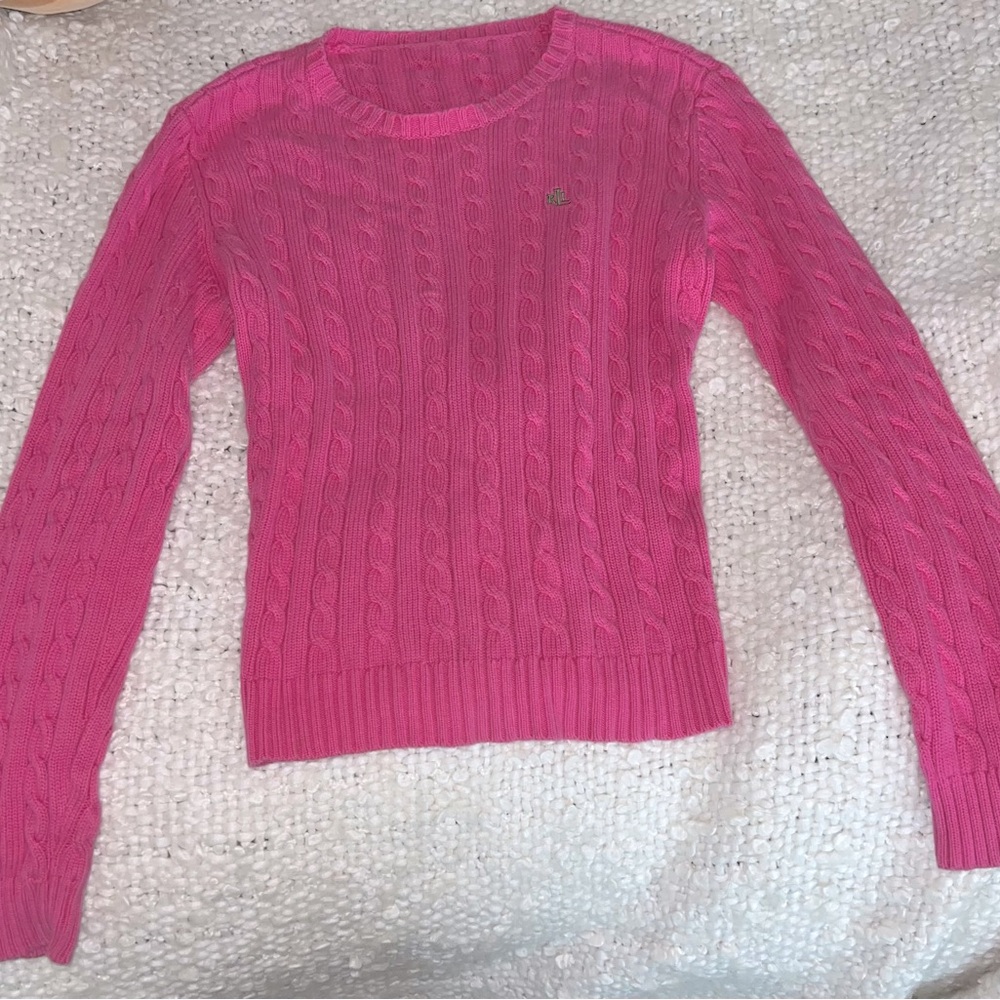 RALPH LAUREN VINTAGE PINK CABLE KNIT SWEATER NO VISIBLE WEAR🩷 size small